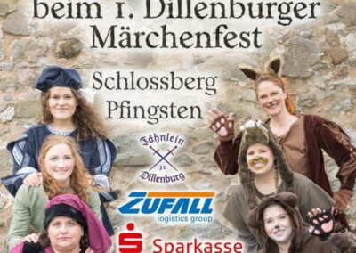 Sie sehen das Plakat des Vereins Fähnlein zu Dillenburg e.V., auf dem das Märchen und Abenteuermusical Robin Hood junior präsentiert wird