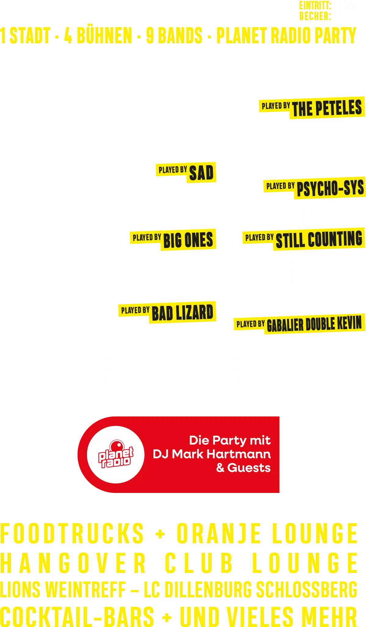 Das Programm der AQUARENA NACHT 2025 - Das Dillenburger Stadtfest